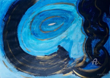 Painting titled "Ocean Stellaire VII" by Fabienne Soubrenie, Original Artwork, Acrylic