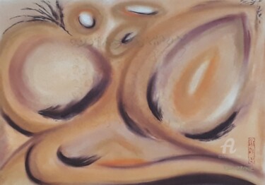 Peinture intitulée "Lumière des sables" par Fabienne Soubrenie, Œuvre d'art originale, Pastel