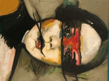 Peinture intitulée "La femme artiste" par Fabienne Vainikka, Œuvre d'art originale, Huile