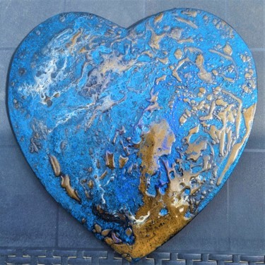 Peinture intitulée "Le Cœur de la Terre" par Fabienne Bar, Œuvre d'art originale, Acrylique