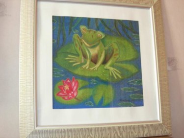 Peinture intitulée "grenouille sur nénu…" par Fabienne Valet Branders, Œuvre d'art originale