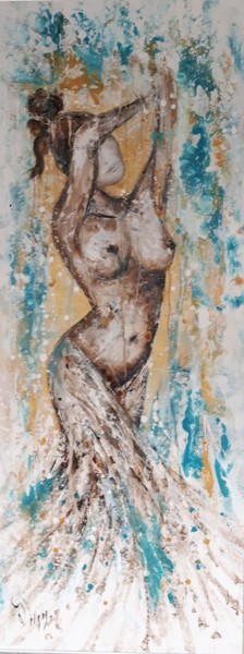 Painting titled "Nue" by Fabienne Deligny, Original Artwork, Acrylic