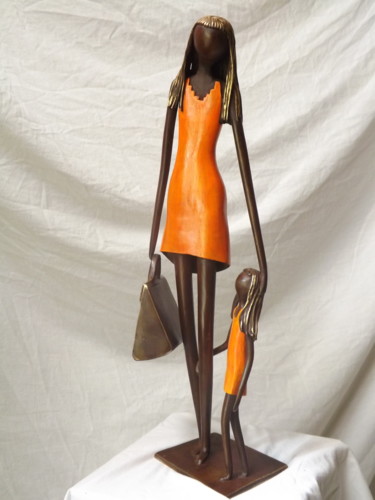 Sculpture intitulée "Complicité" par Faby, Œuvre d'art originale, Métaux