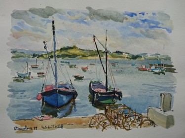 Painting titled "Port du Tinduff - P…" by Vincent Dumolard, Original Artwork, Watercolor