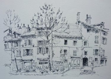 Drawing titled "Chambéry, avenue de…" by Vincent Dumolard, Original Artwork, Ink