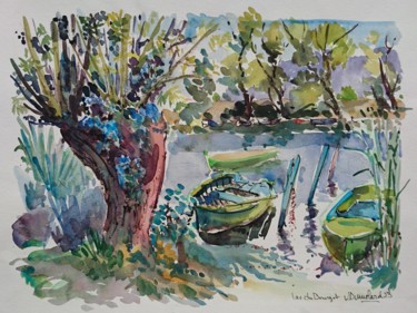 Peinture intitulée "Lac du Bourget, les…" par Vincent Dumolard, Œuvre d'art originale, Aquarelle