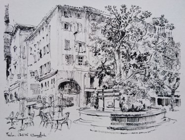 Drawing titled "Toulon" by Vincent Dumolard, Original Artwork, Ink