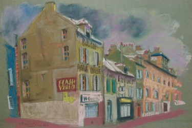 Drawing titled "Bougival, les devan…" by Vincent Dumolard, Original Artwork, Pastel