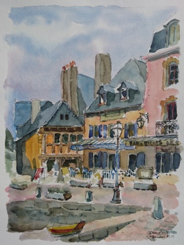 Peinture intitulée "Port Saint-Goustan,…" par Vincent Dumolard, Œuvre d'art originale, Aquarelle