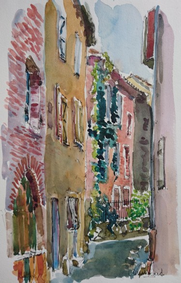 Peinture intitulée "Cahors, rue Saint-P…" par Vincent Dumolard, Œuvre d'art originale, Aquarelle