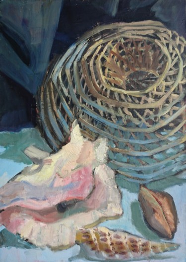 Peinture intitulée "La nasse et les coq…" par Vincent Dumolard, Œuvre d'art originale, Huile