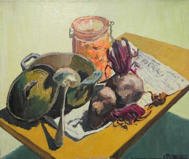 Peinture intitulée "Les légumes du soup…" par Vincent Dumolard, Œuvre d'art originale, Huile