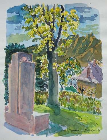 Peinture intitulée "Tresserve, le site…" par Vincent Dumolard, Œuvre d'art originale, Aquarelle