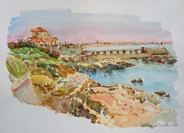 Painting titled "Les Sables d'Olonne" by Vincent Dumolard, Original Artwork, Watercolor