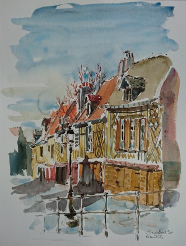 Peinture intitulée "Amiens, quartier Sa…" par Vincent Dumolard, Œuvre d'art originale, Aquarelle