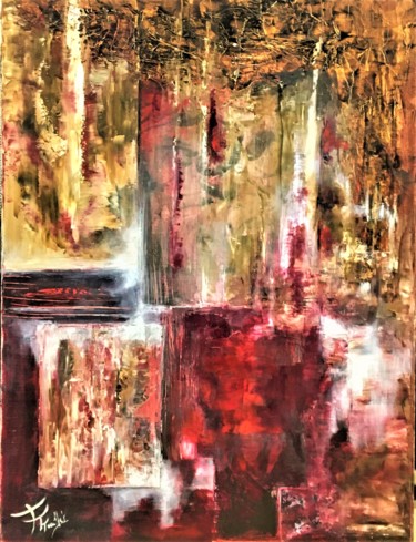 Painting titled "Bois pourpre" by Fabienne Pasquier Treuillet, Original Artwork, Pigments Mounted on Wood Stretcher frame
