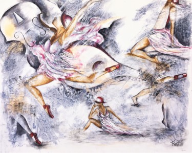 Pittura intitolato "Kaleidoscope de la…" da Fabienne Pasquier Treuillet, Opera d'arte originale, pigmenti Montato su Telaio…