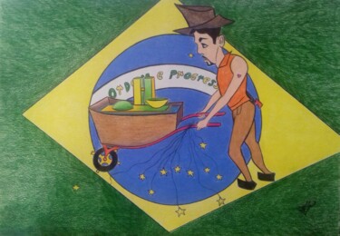 Peinture intitulée "Candango" par Fábio Francisco Silva, Œuvre d'art originale, Crayon