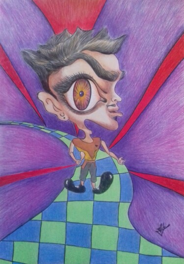 Dibujo titulada "O Olho Invejoso" por Fábio Francisco Silva, Obra de arte original, Lápiz