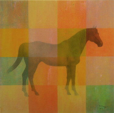 Peinture intitulée "CHEVAL MULTICOLOR" par Fábio Borges, Œuvre d'art originale, Acrylique Monté sur Châssis en bois