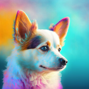 Digital Arts titled "Dog Pastel" by Fabio Souza, Original Artwork, Digital Painting