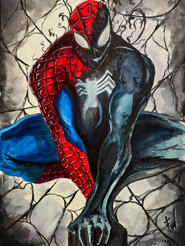 Malerei mit dem Titel "Spider" von Fabio Watanabe, Original-Kunstwerk, Aquarell