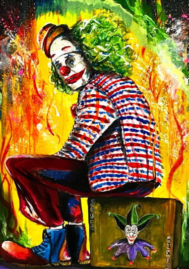 Painting titled "The Clown" by Fabio Watanabe, Original Artwork, Acrylic