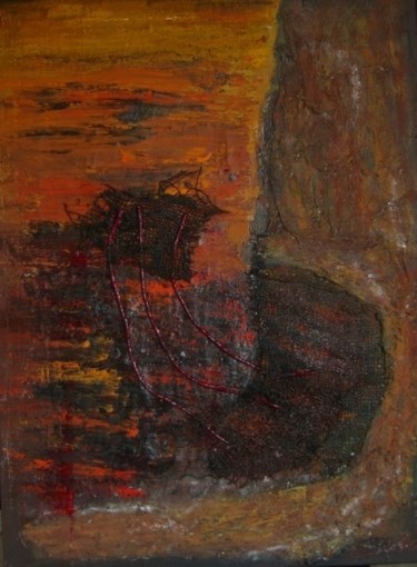 Pittura intitolato "Strappo ancestrale" da Fabio Agace, Opera d'arte originale
