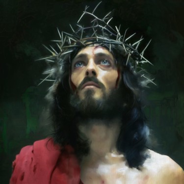 Painting titled "Jesus of Nazareth" by Fabio Dainese, Original Artwork, Oil
