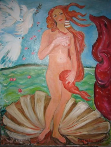 Pittura intitolato "nascita di Venere" da Fabiola Tantanini, Opera d'arte originale, Olio