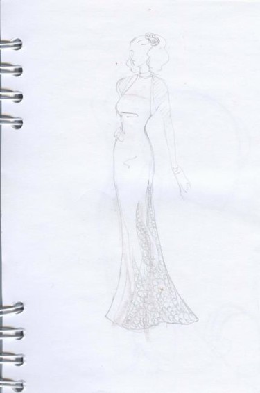Drawing titled "bride dress abito d…" by Fabiola Bonghi, Original Artwork, Other