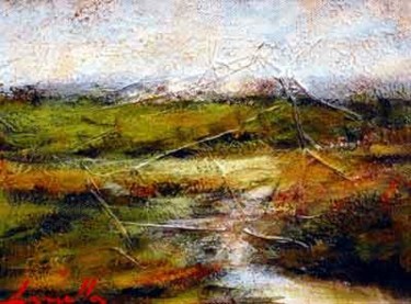 Pintura intitulada "Paesaggio montano" por Fabio Langella, Obras de arte originais, Óleo
