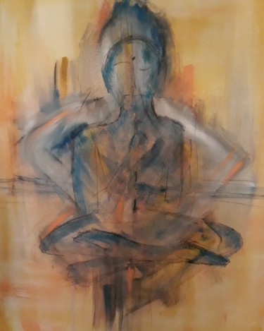 Painting titled "meditazione" by Fabio Monti, Original Artwork