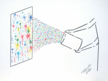 Desenho intitulada "Alegria" por Fábio Moraes Art, Obras de arte originais, Grafite