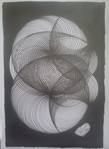 Desenho intitulada "Abstract Linhas" por Fábio Moraes Art, Obras de arte originais, Grafite
