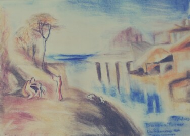 Malerei mit dem Titel "A l'ombre de Turner" von Fablues, Original-Kunstwerk, Pastell