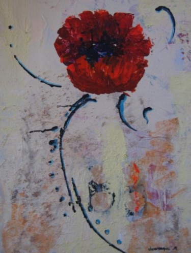 Peinture intitulée "fleur d'été" par Roseline Chouraqui, Œuvre d'art originale, Huile