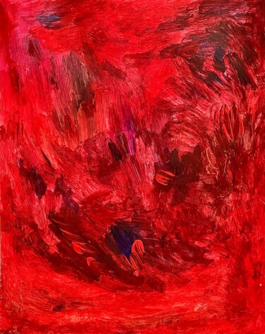 Painting titled "Rouge" by Fabrice Amat, Original Artwork, Acrylic