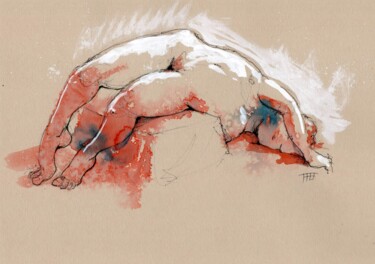 Dessin intitulée "Femme 07" par Fabrice Boulanger, Œuvre d'art originale, Aquarelle