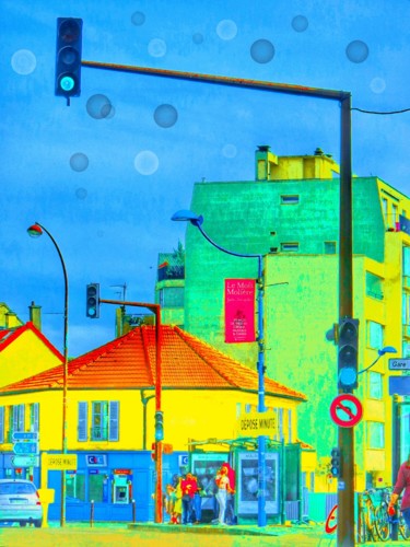 Arts numériques intitulée "Bubble Street" par Fabrice Cadet, Œuvre d'art originale, Photo montage