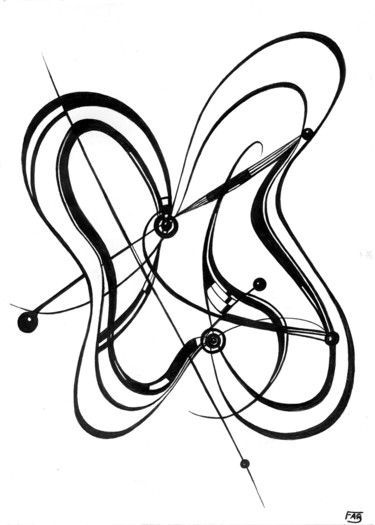 Dessin intitulée "papillon.jpg" par Fabrice Cadet, Œuvre d'art originale, Stylo à bille