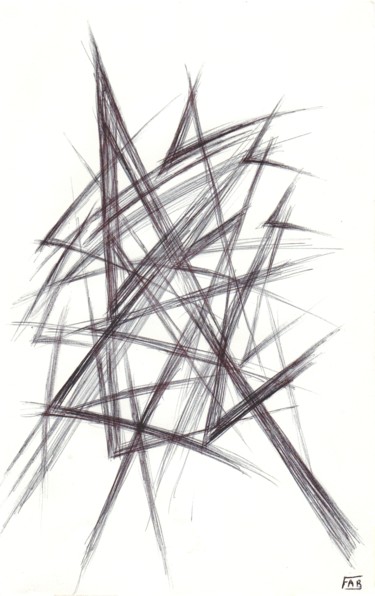 Drawing titled "Quatre" by Fabrice Cadet, Original Artwork, Ballpoint pen