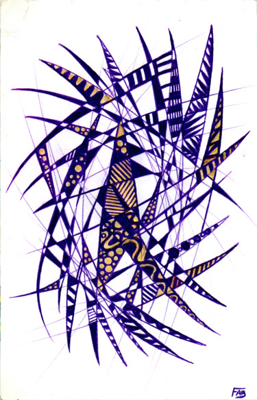 Drawing titled "Carrousel" by Fabrice Cadet, Original Artwork, Ballpoint pen