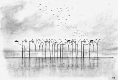Arts numériques intitulée "Un troupeau de réve…" par Fabrice Cadet, Œuvre d'art originale