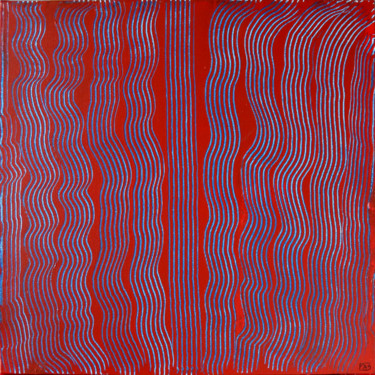 Peinture intitulée "Cinétique en rouge…" par Fabrice Cadet, Œuvre d'art originale, Acrylique