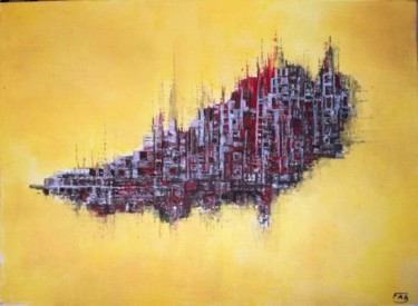Painting titled "A la dérive" by Fabrice Cadet, Original Artwork, Acrylic