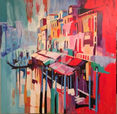 Картина под названием "Venise.jpg" - Fabrice Deraison, Подлинное произведение искусства, Акрил