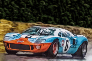 Digital Arts titled "Ford GT40" by Fabrice Fouarge, Original Artwork, Digital Painting