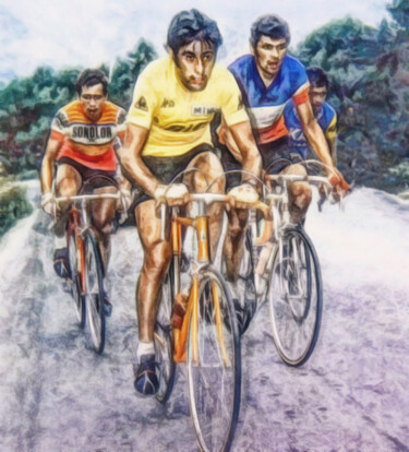 Digital Arts titled "Tour de France 1973" by Fabrice Fouarge, Original Artwork, Digital Painting