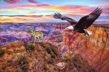 Digital Arts titled "le grand canyon" by Fabrice Fouarge, Original Artwork, Digital Painting
